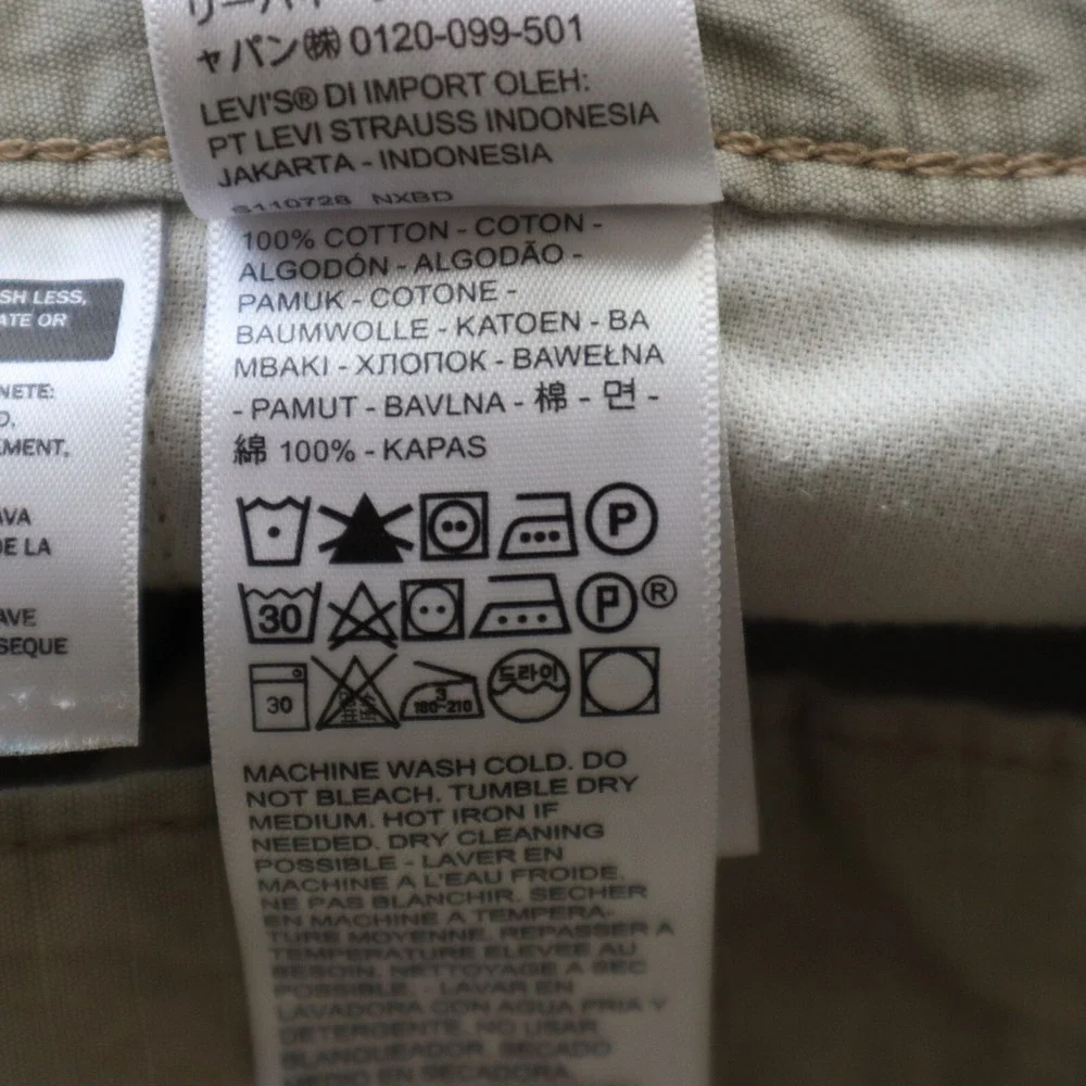Levi's‎ Shorts Mens 30 Ripstop Cargo Flap Pocket Outdoor Casual Cotton Beige